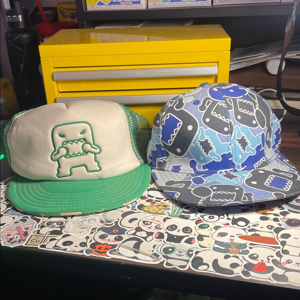 Green and Blue Graphic Domo Caps